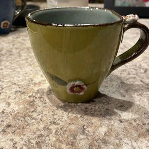 Korean handmade pottery - yellow tea mug